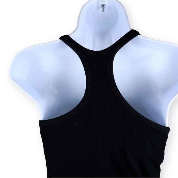 Black Ribbed Racerback Athletic Top S - Picture 5 of 5